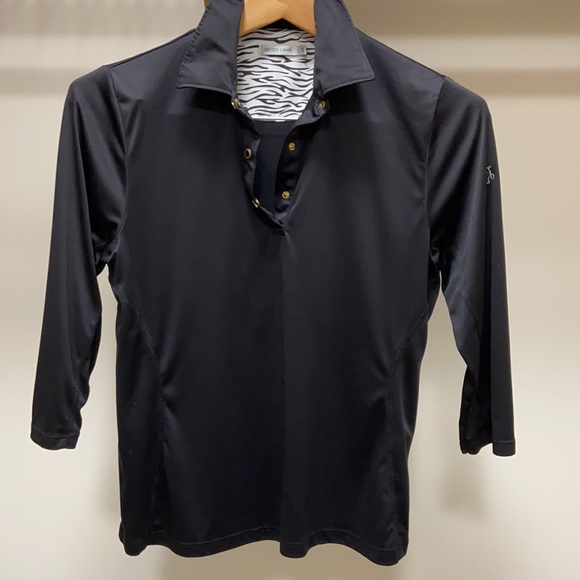 Green Lamb Tops - GREEN LAMB 3/4 sleeve Black Top